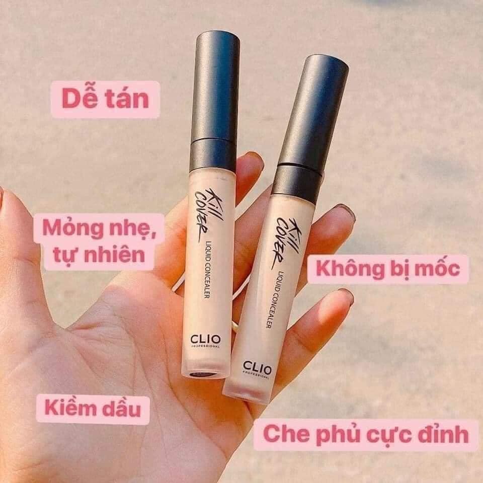 Kem Khuyết Điểm Clio Kill Cover Liquid Concealer độ che phủ siêu tốt