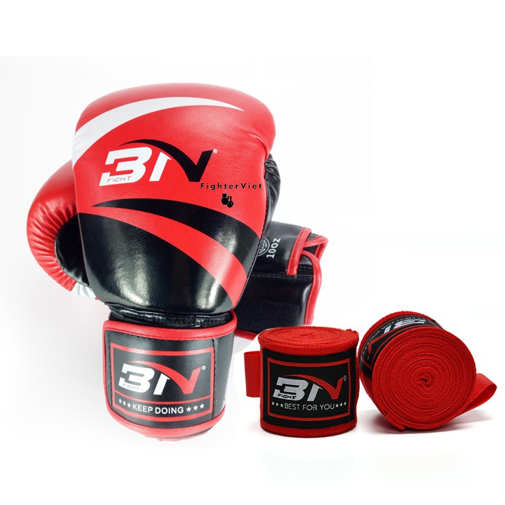 Combo Găng Tay Boxing BN và Băng Đa Quấn Tay BN (5M)