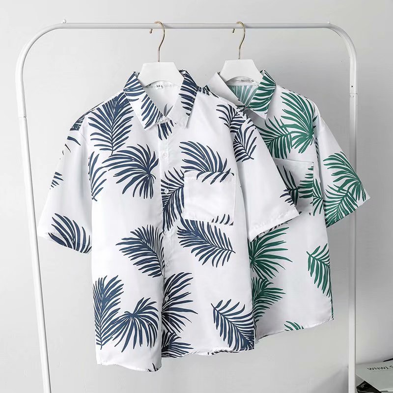 Áo Sơ Mi Tay Ngắn Dáng Rộng In Họa Tiết Lá Phong Phong Cách Hip Hop Thời Trang Mùa Hè Cho Nam Và Nữ Size M-3XL