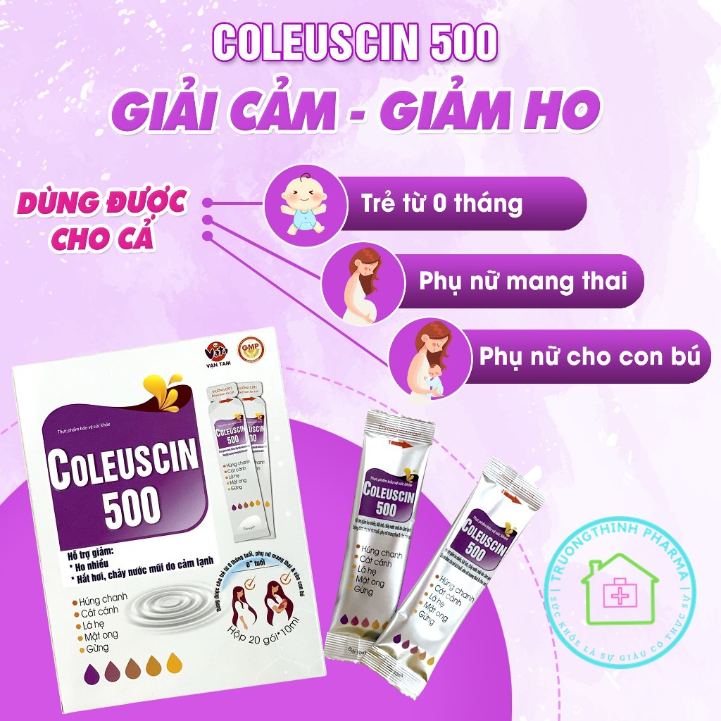 Siro ho tiêu đờm,giải cảm Coleuscin dạng chai 125ml