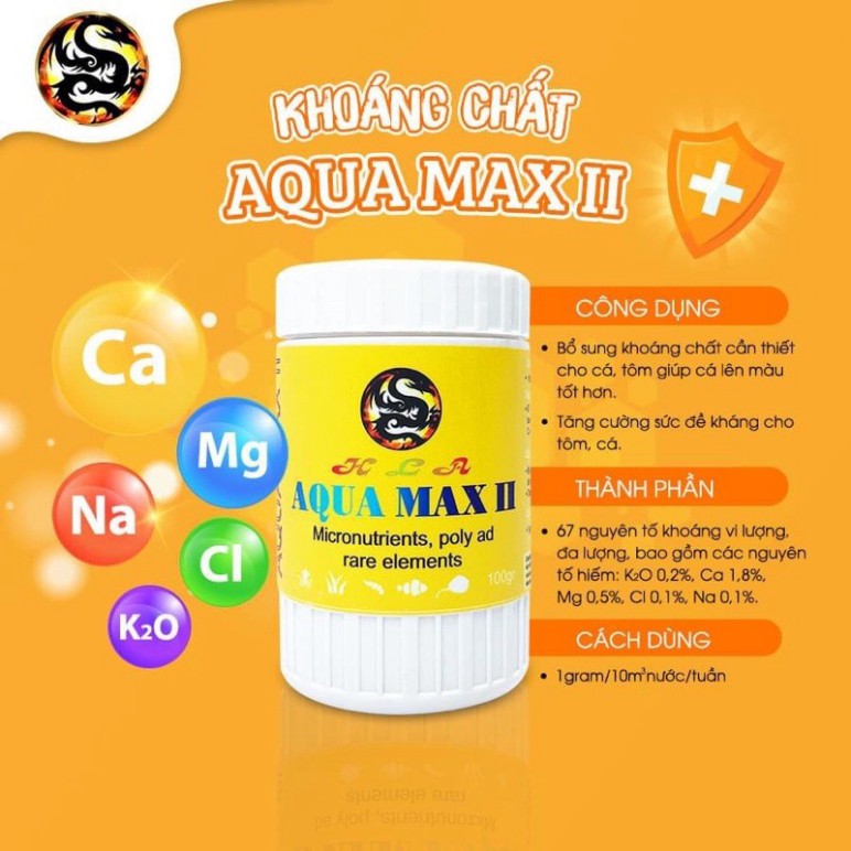 Khoáng chất cá cảnh AQUA MAX 2 cho hồ thuỷ sinh, bể cá cảnh | Hoàng Lam Arowana