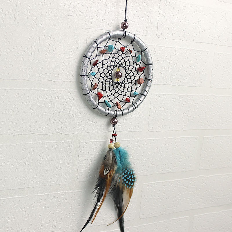 Dreamcatcher gắn lông vũ trang trí nhỏ