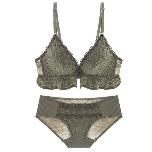 💎 GIÁ SỐC 💎 Bộ đồ lót thổ cẩm phối ren, cài trước không gọng có mút mỏng 556 | BigBuy360 - bigbuy360.vn