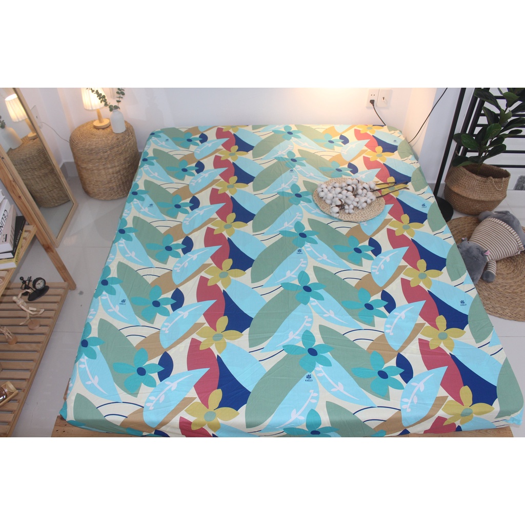Tấm Drap lẻ KHA LY - Ga lẻ ( không áo gối ) -  cotton thiên nhiên - Hoa Latinh-Vàng VN297
