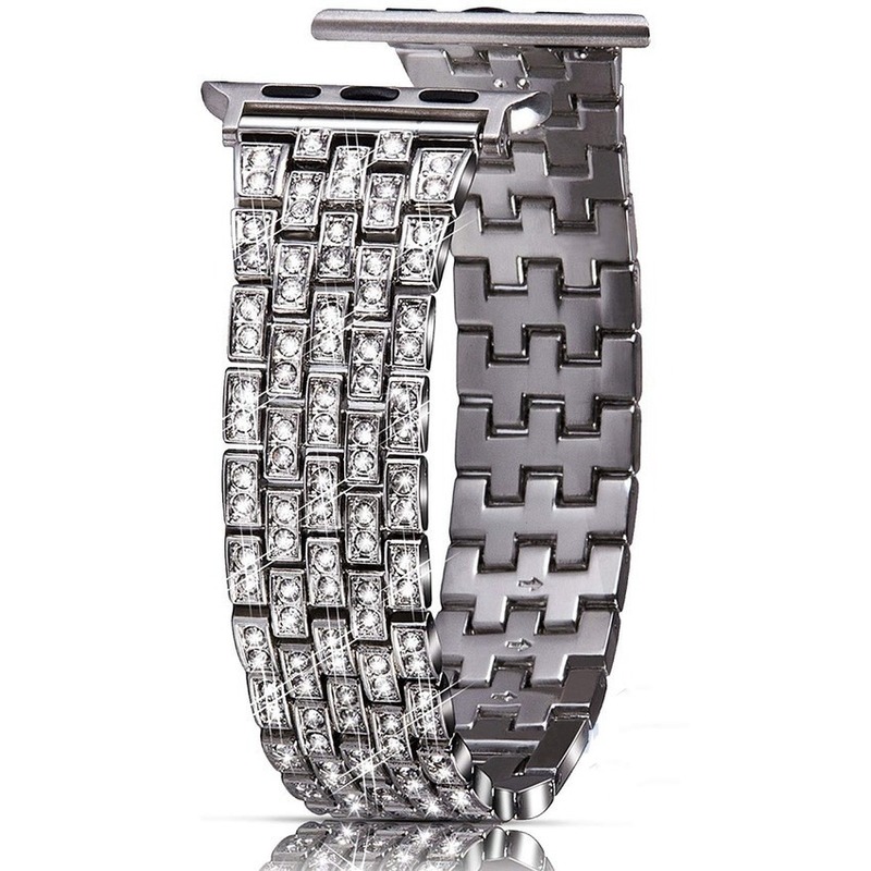 Dây đeo thép không gỉ đính đá thích hợp cho Iwatch Se 6 5 4 3 2 1 38mm 40mm 42mm 44mm
