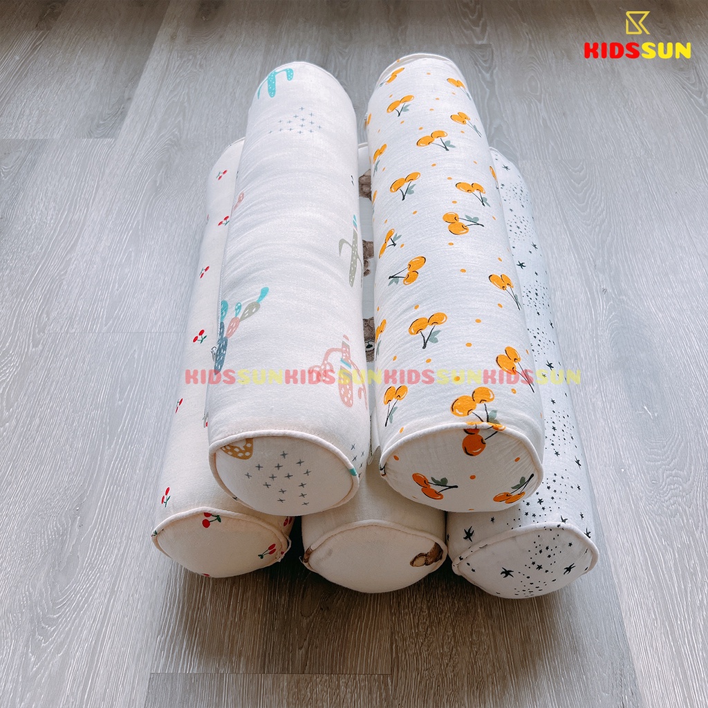 Gối Ôm Cao Cấp Cho Bé Kidssun Chất Liệu MusLin Mềm Mịn Ruột Bông Đàn Hồi