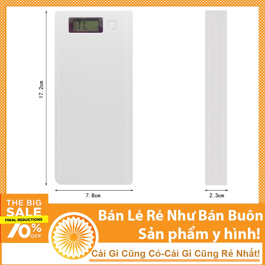 Sạc dự phòng 8 pin hiển thị LCD 10000mah đã có pin sẵn