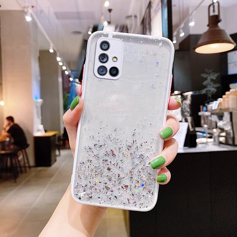 Ốp điện thoại trong suốt lấp lánh sang trọng cho SAMSUNG GALAXY S20 PLUS S21 ULTRA S21FE A32
