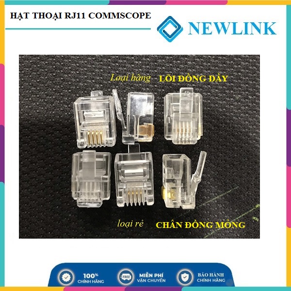 Hạt điện thoại RJ11 AMP Commscope chuẩn bao giá (ảnh thật)