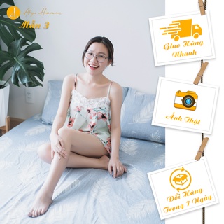 ĐỒ NGỦ 2 DÂY PHỐI REN VẢI MANGO