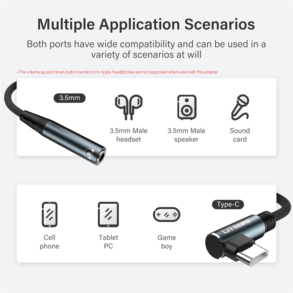 Dây Cáp Nối Dài Tai Nghe 90 Độ Chuyển Đổi Từ USB Type C Sang 3.5mm Cho iPad Pro Samsung Galaxy Google Pixel Xiaomi