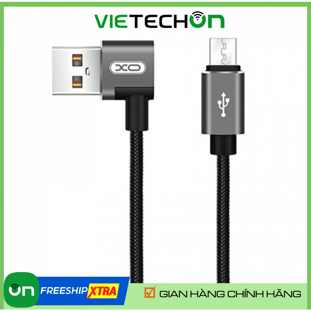 💥 Cáp Sạc Micro XO -NB31 dài 1m💥 Đầu vuông chữ L 90 độ💥 Dùng Android/Sạc Dự Phòng/Tai Nghe/Loa💥1 đổi 1