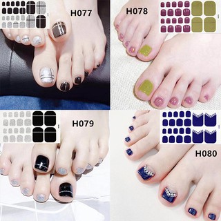 H081-H100 Nail Wraps Set Dán móng chân 22 miếng nhiều mẫu
