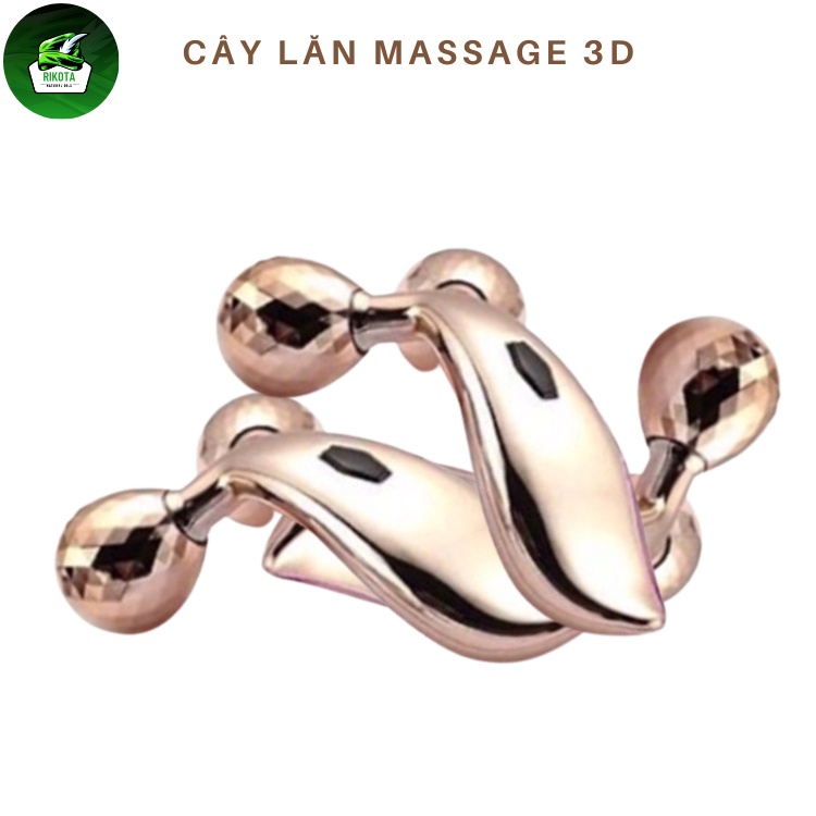 Cây Lăn Mát Xa  Mặt 3D Giúp Thon Gọn Nâng Cơ Mặt Rikota NLCLMX3D