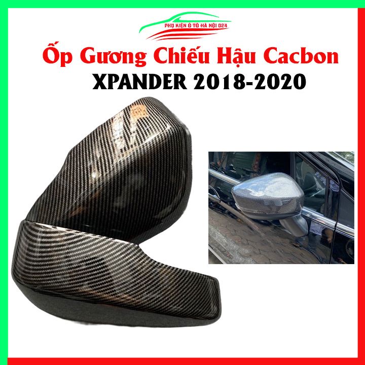 Ốp gương chiếu hậu Xpander 2018-2022 vân cacbon trang trí làm đẹp xe