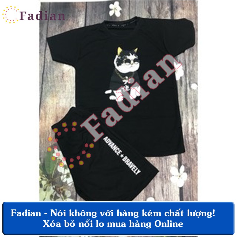 Đồ bộ thể thao, Set bộ thể thao nam nữ hình con mèo đeo mắt kính mặc nhà, tập gym hay đi chơi đều đẹp | BigBuy360 - bigbuy360.vn