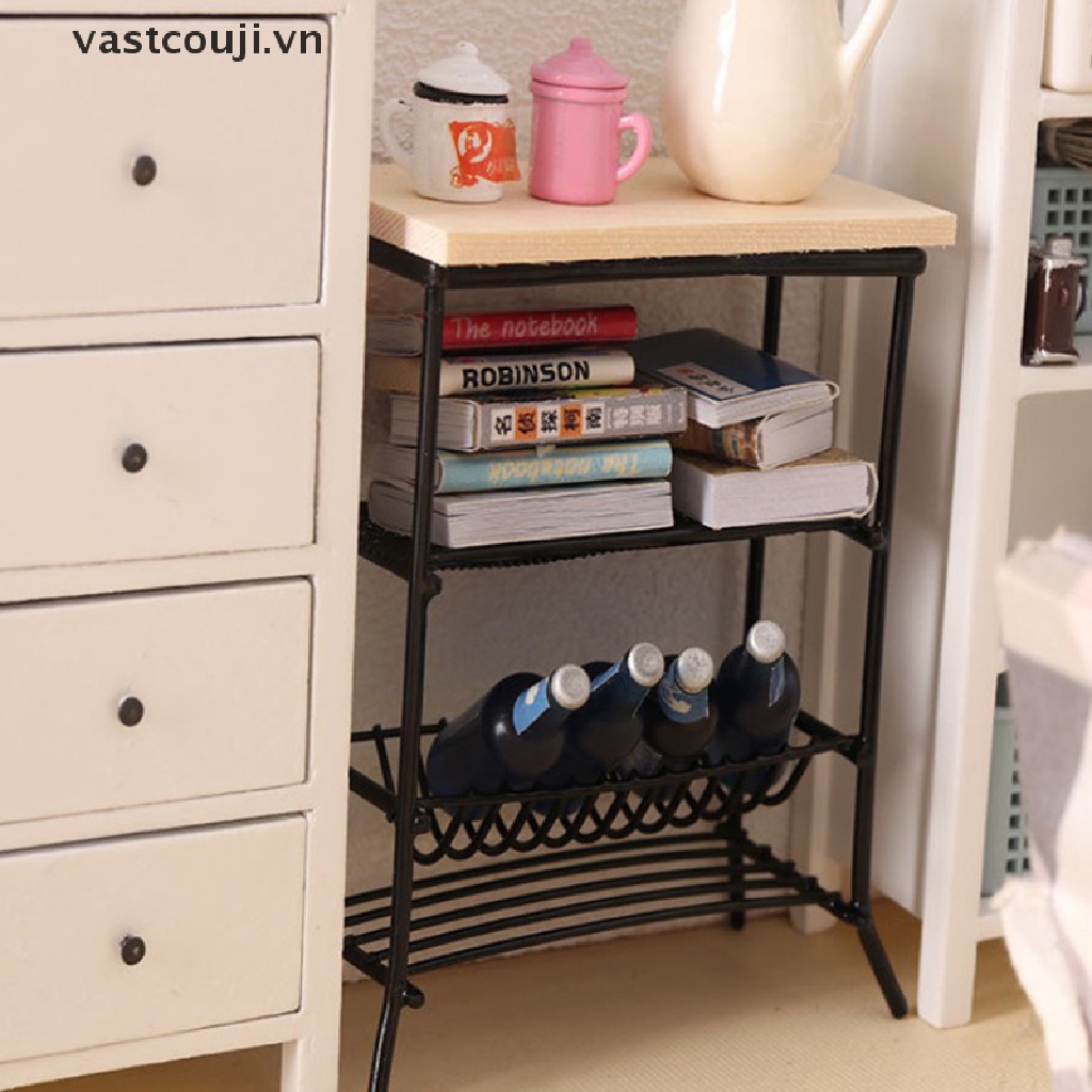 Kệ Sắt Mini Trưng Bày Đồ Chơi Búp Bê VASTJI Tỉ Lệ 1: 12