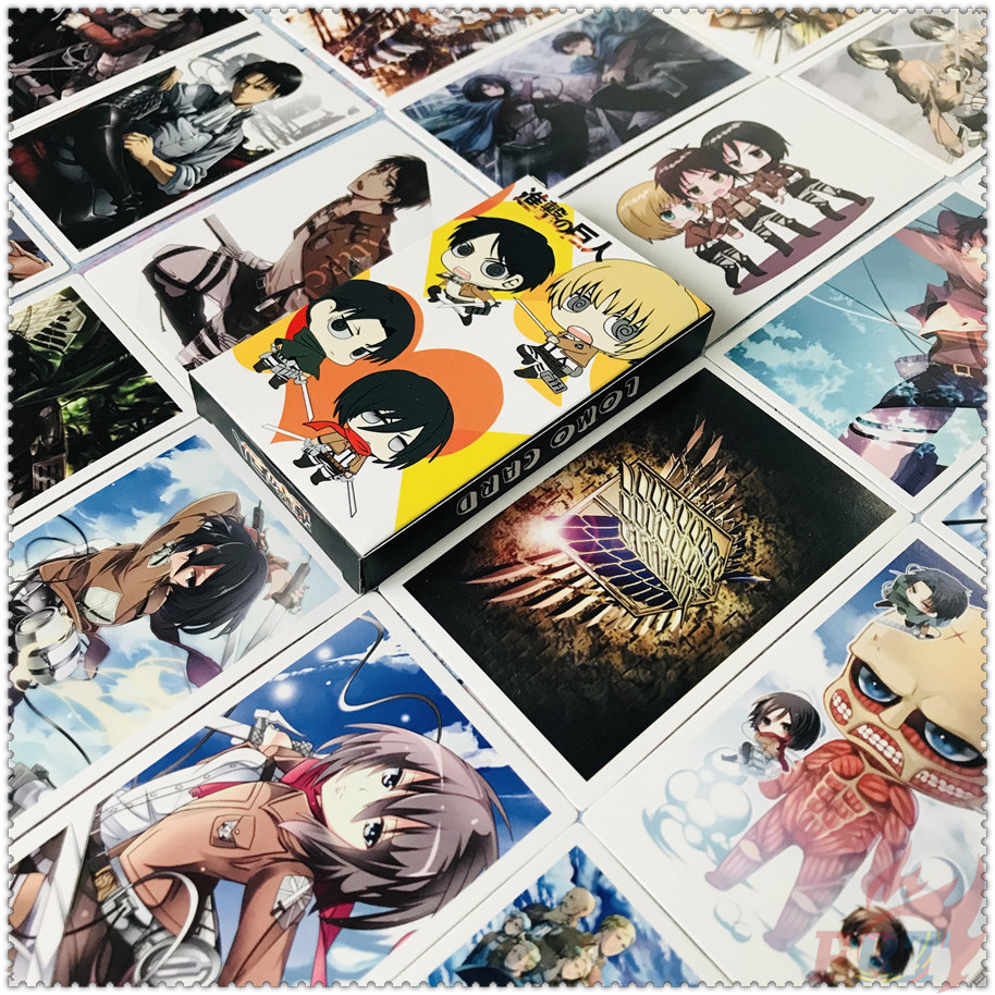 Hộp 30 Cái/ Hộp ✪ Thẻ Hình Lomo Anime Attack on Titan - Eren Jaeger / Mikasa Ackerman / Armin Arlert ✪ Bưu Thiếp Mini Kích Thước 5.5cm*8.8cm Dùng Làm Quà Tặng