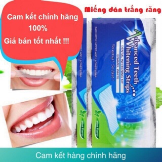Miếng dán trắng răng hiệu quả nhanh  Whitening Strip Advanced hộp 7 gói gồm 14 miếng