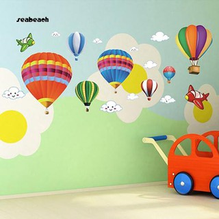 Giấy sticker hình khinh khí cầu hoạt hình dán tường trang trí phòng cho bé
