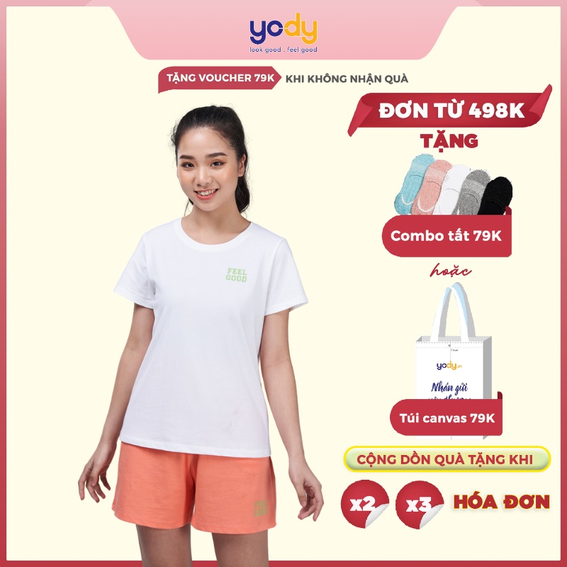 Bộ Quần Áo Cộc Nữ YODY Chất Liệu Cotton Compact Cao Cấp Thoáng Mát BDN5068