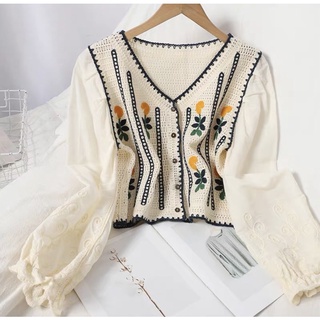 Order áo kiểu nữ phối ren phong cách Vintage