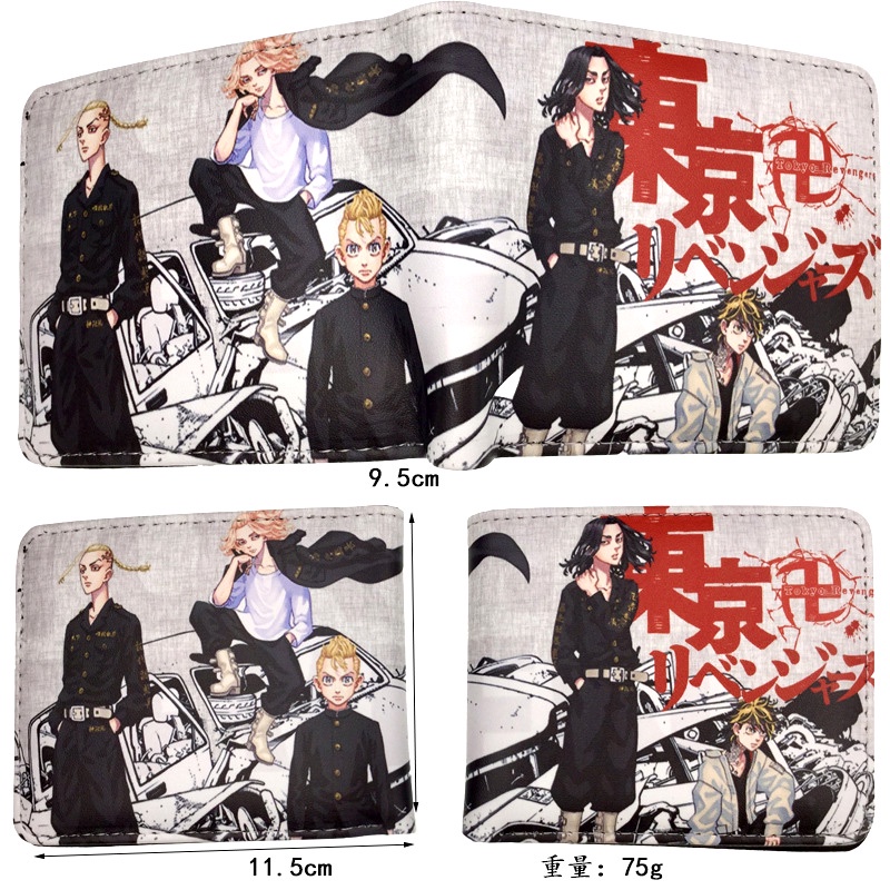 Ví Da PU Dáng Ngắn Có Khóa Kéo In Hình Anime Tokyo Revengers Manjiro Ken Takemichi Hinata Atsushi