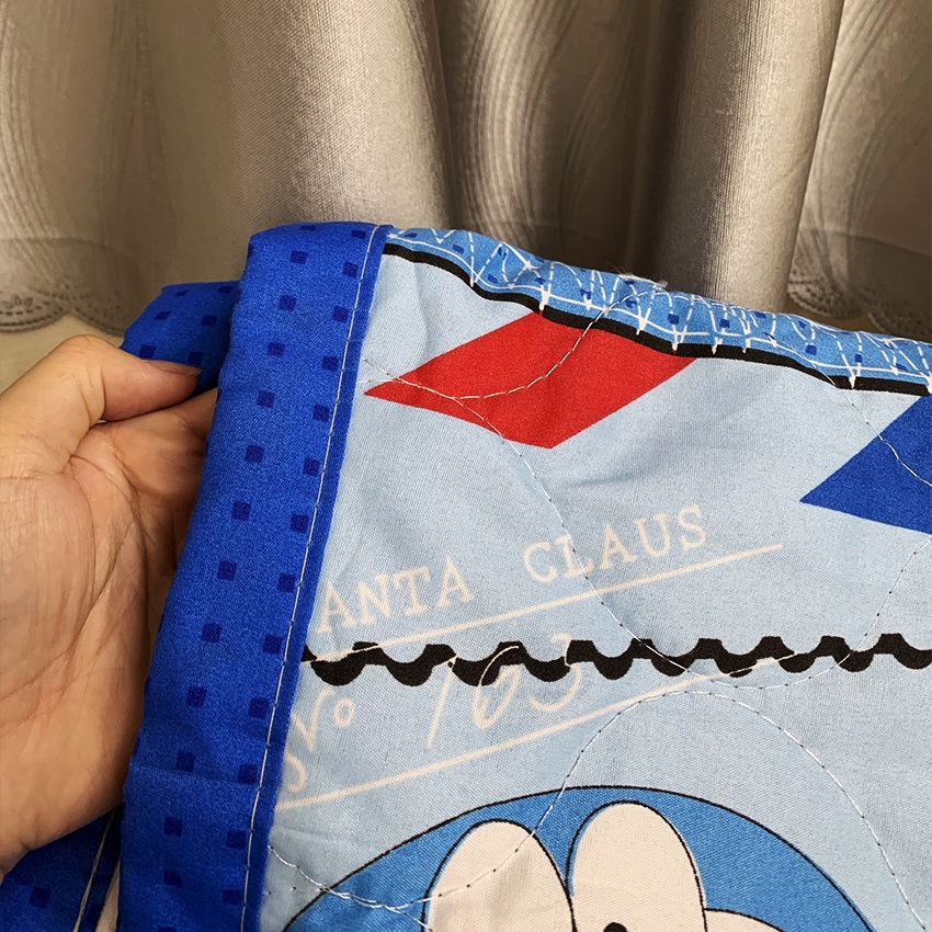 Chăn hè Cotton Poly trần bông 3 lớp hình DOREMON siêu nhẹ thấm hút mồ hôi tốt kích thước 1m7x2m -CH02