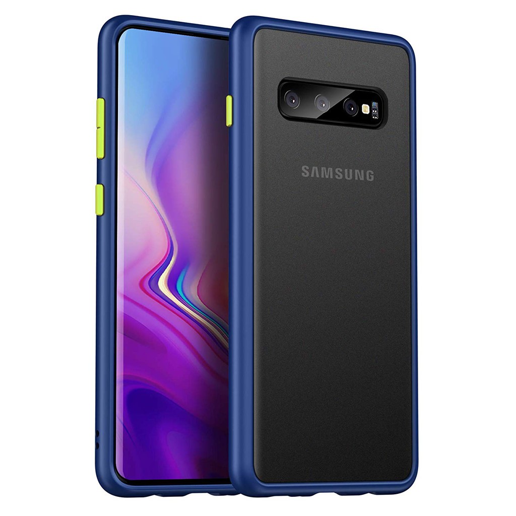 Ốp điện thoại cứng mặt nhám bán trong suốt viền silicon mềm dành cho Samsung Galaxy S10 S10e Plus S10+ S8 S9 Note 8 9