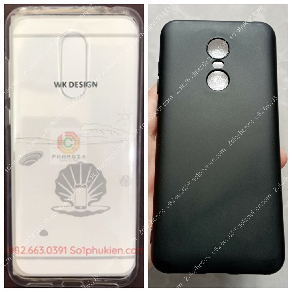 Ốp lưng Xiaomi Redmi 5 plus loại dẻo đen trơn TPU, loại dẻo trong suốt bền đẹp