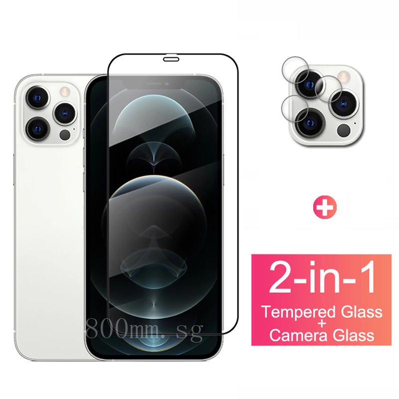 Kính Cường Lực Bảo Vệ Toàn Màn Hình Kèm Phụ Kiện Cho iPhone 14 13 12 11 Pro Max Mini SE 2022