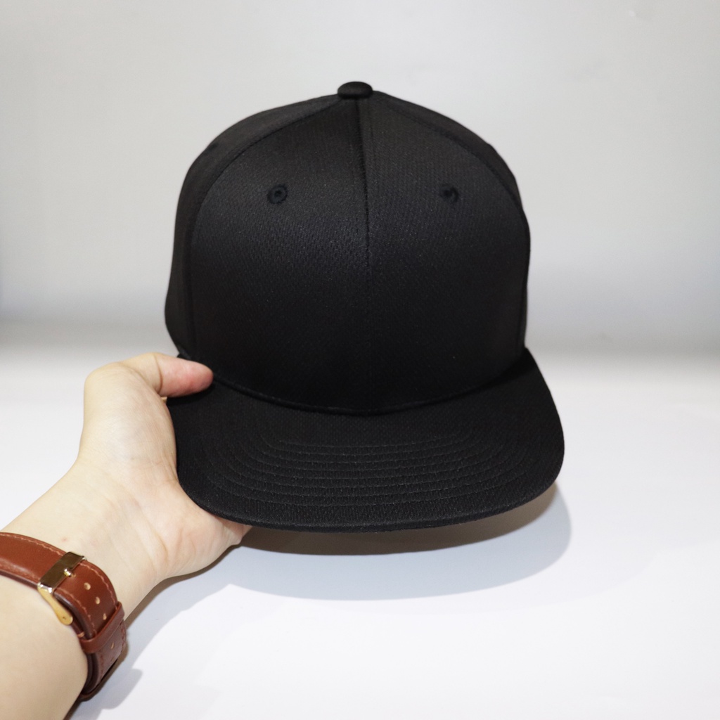Nón NHS Snapback Fullbox Đen Cao Câp Trơn001.