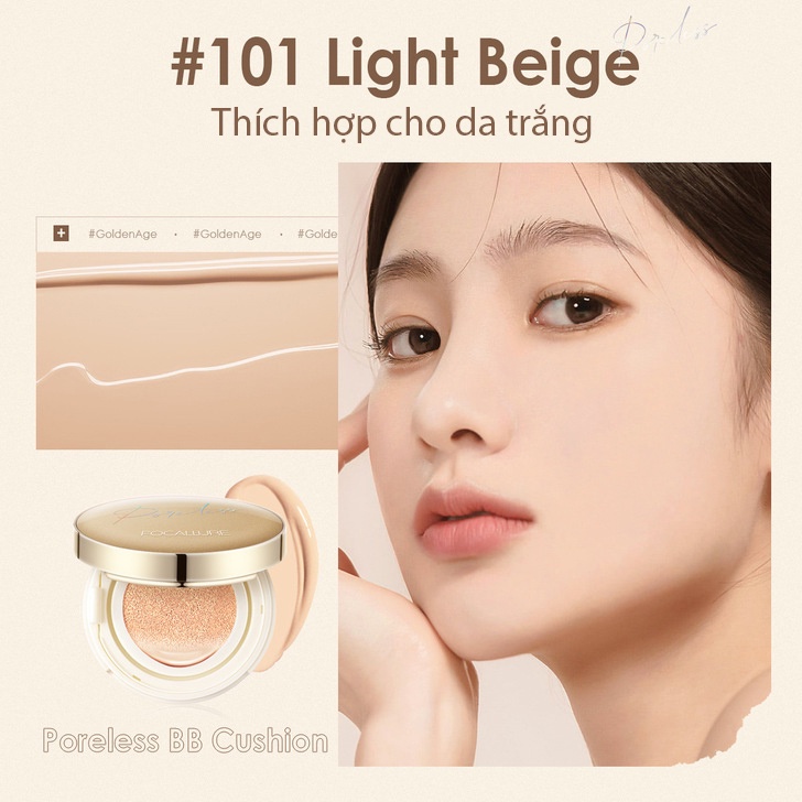 Cushion  Focallure GoldenAge Poreless BB Độ Che Phủ Tốt Dưỡng Ẩm  Che Lỗ Chân Lông Tốt Tạo Lớp Trang Điểm Tự Nhiên 12g