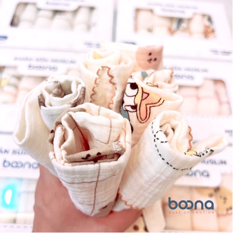 Sét 6 khăn sữa hiệu Boona cao cấp