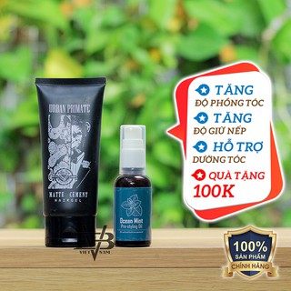 [CHÍNH HÃNG] Gel vuốt tóc nam Urban Primate Matte Cement 100ml 100% Thái Lan + Tặng Pre Styling Oil Ocean Mint 30ml V2