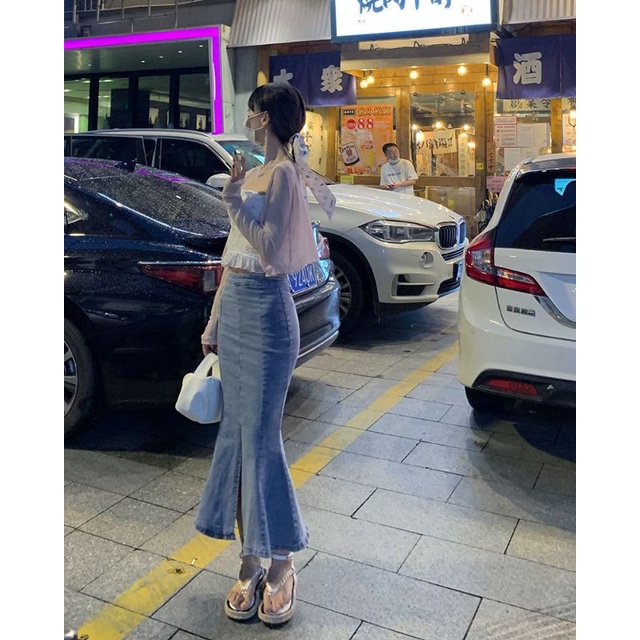 (siêu phẩm)Chân Váy Jean Chữ A Đuôi Cá Cạp Cao Cá Tính Thời Trang Xuân Hè(sẵn) | BigBuy360 - bigbuy360.vn