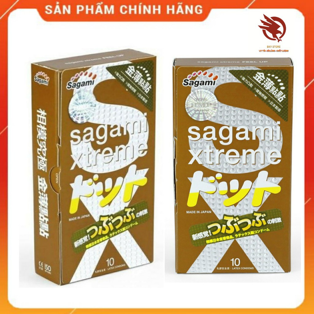 [ CHÍNH HÃNG ] - Bao cao su Siêu mỏng Sagami Xtreme Feel Up , Gân Gai vòng thắt - Hộp 10 bao