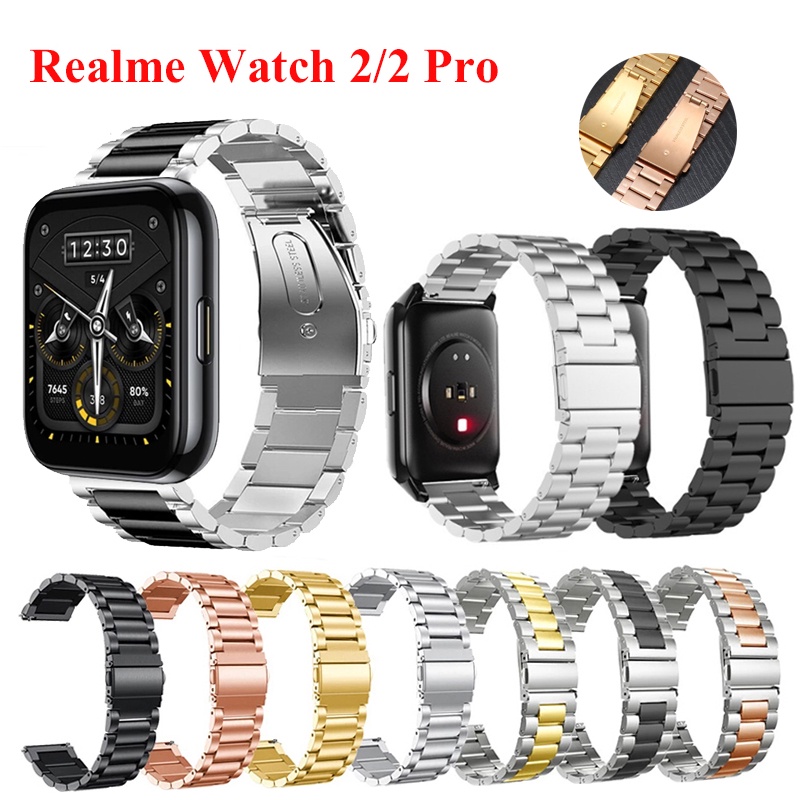 Dây Đeo Inox Cho Đồng Hồ Thông Minh Realme wathc 3 / 2 / 2 Pro / S / S Pro