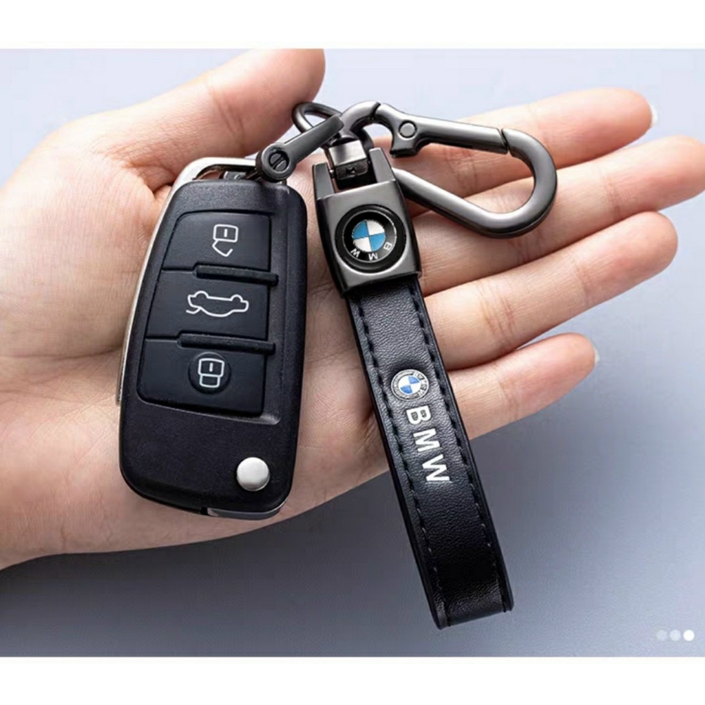 Móc Khóa Dây Da Kèm Logo Hãng Tránh Thất Lạc, Móc Khóa Xe Ô Tô, Khóa Nhà Cao Cấp