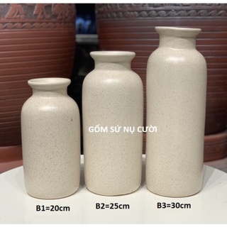 Lọ hoa sứ - bát tràng - men gạo cao cấp - cao 15-30cm