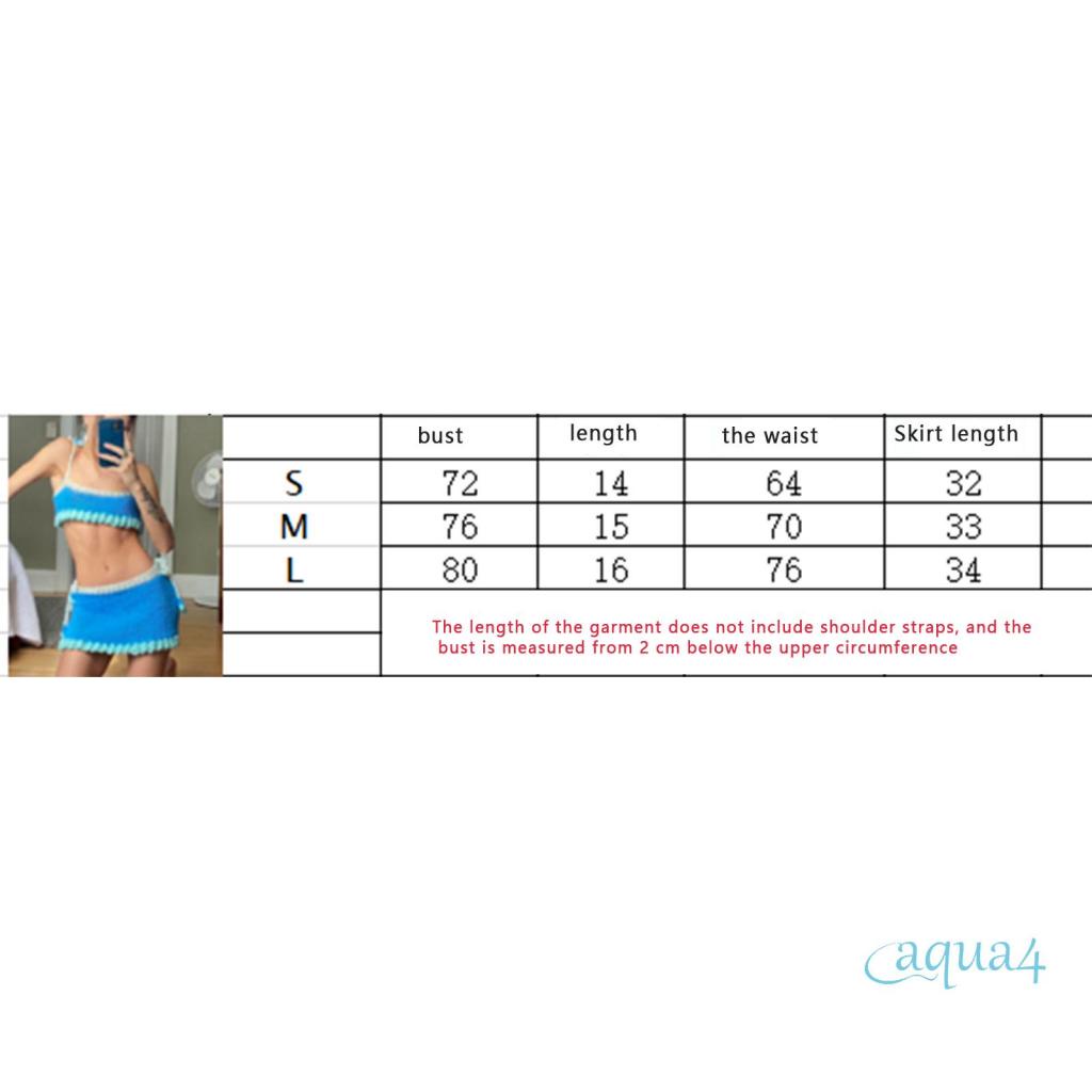 Bộ Áo Croptop Dệt Kim + Chân Váy Mini Hai Dây In Khối Màu Sắc Ngọt Ngào Thời Trang Mùa Hè Cho Nữ Y2K E-Girl 90s