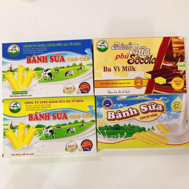 BÁNH SỮA/ BÁNH SỮA SOCOLA BA VÌ MILK 170G/ BÁNH SỮA CON BÒ VÀNG BA VÌ