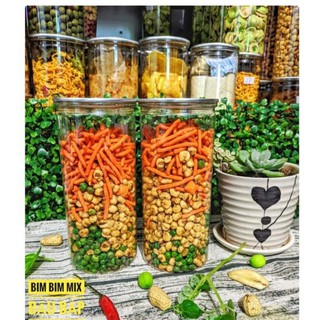 Bắp sấy mix bim bim que, đậu Hà Lan tỏi ớt lon 400g, giòn rụm, vị đậm đà