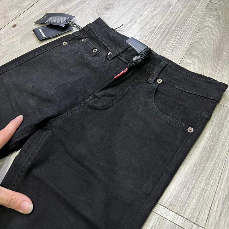 Quần bò nam đen trơn chất sịn học sinh 1529-2395, quần jean nam đen trơn dáng vừa dễ mix đồ, Bin Store