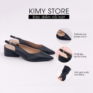 Sandal VNXK quai chun gót tiện lợi, dép xăng đan đế giọt nước cao 4cm da mềm - Kimy Store