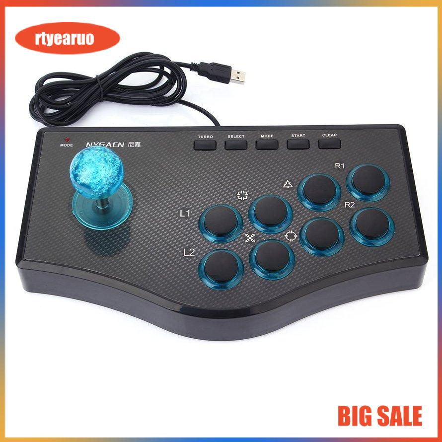 3 In 1 USB Wired Game Controller Arcade Fighting Joystick Stick Gaming Console