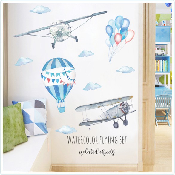 Decal trang trí tường - Bầu Trời WATERCOLOR