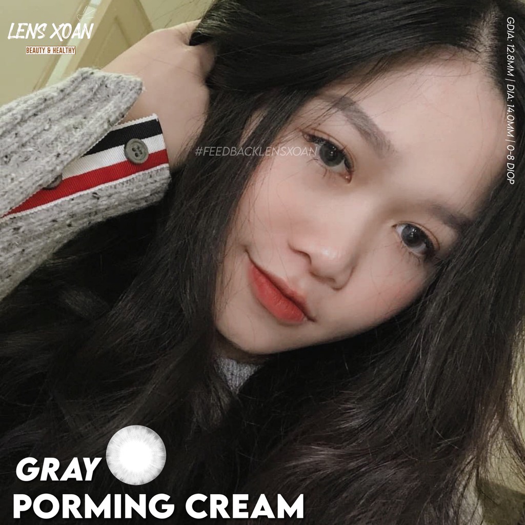 Áp tròng PORMING CREAM GRAY- OLENS (LENS XOẮN)