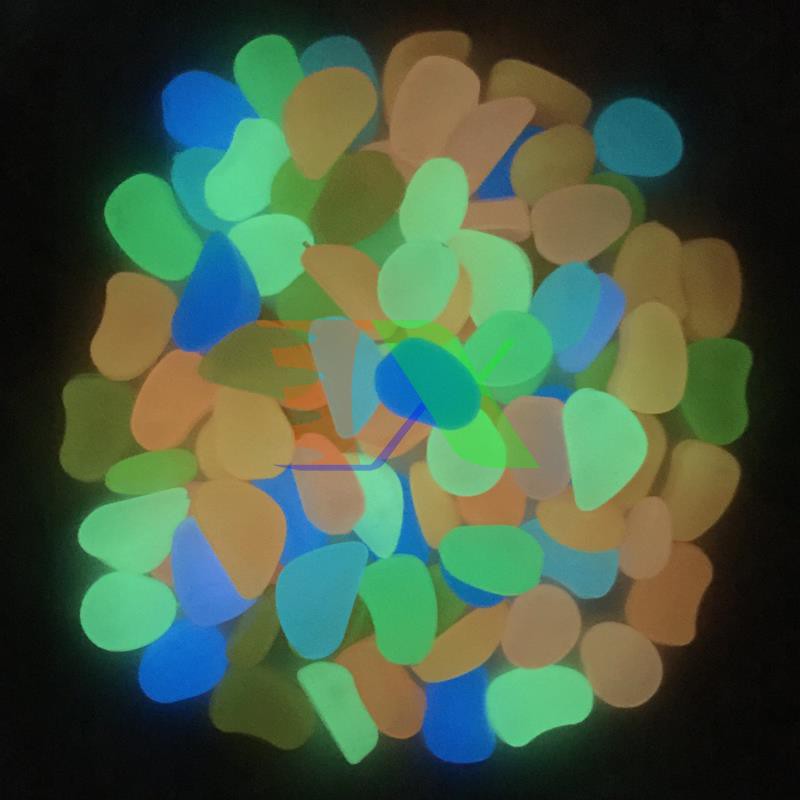 Bộ 100 viên sỏi phát sáng (sỏi dạ quang) chuyên dụng cho bể cá phát sáng trong đêm (Cam)