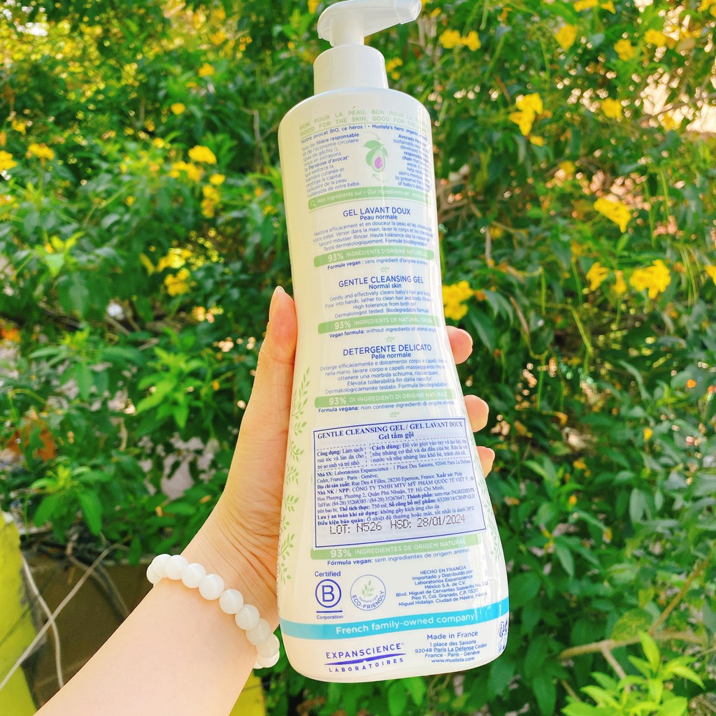 Mustela Gel tắm gội Mustela Gentle Cleansing Gel 750 ml